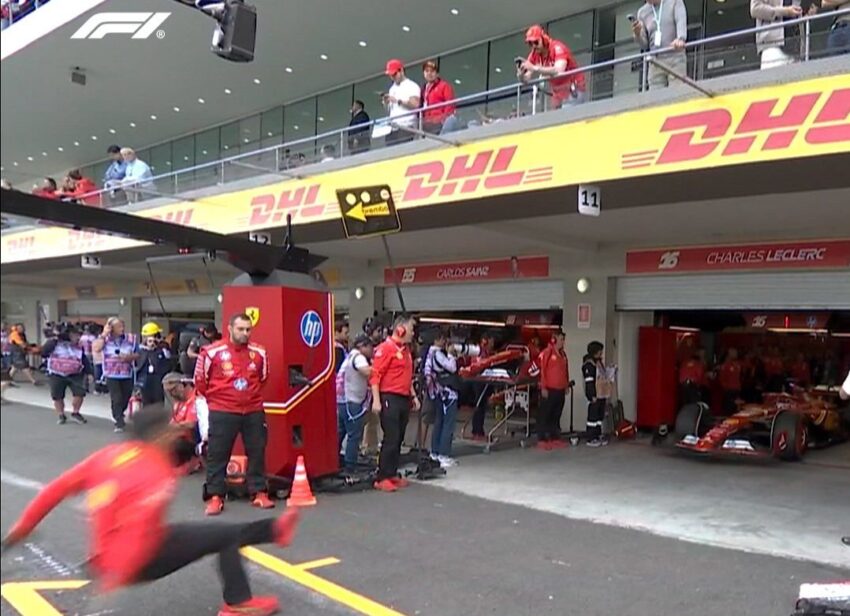 Ferrari mekanikeri, antrenman kazasında ucuz kurtardı