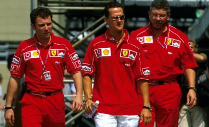 Stefano Domenicali, Michael Schumacher, Ross Brawn
