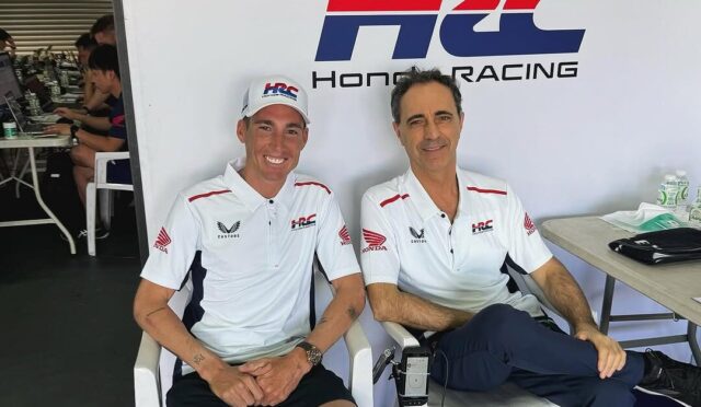 Aleix Espargaro 2025 Honda MotoGP motosikletini test ediyor