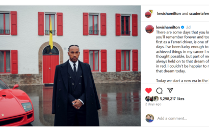 Lewis Hamilton, Ferrari, Instagram
