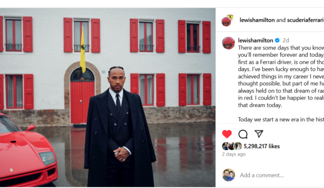 Lewis Hamilton ve Ferrari’nin ilk paylaşımı, F1 tarihinin en beğenilen içeriği oldu!