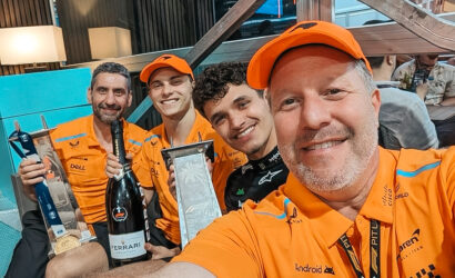 Zak Brown, Lando Norris, Oscar Piastri, Andrea Stella