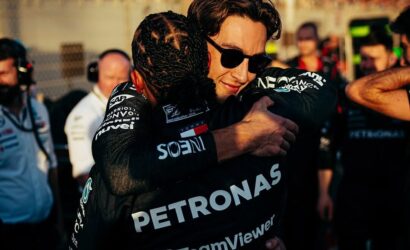 George Russell Lewis Hamilton Mercedes