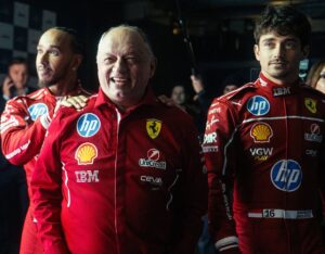 Lewis Hamilton, Charles Leclerc, Fred Vasseur, Ferrari