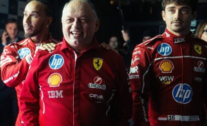 Lewis Hamilton, Charles Leclerc, Fred Vasseur, Ferrari