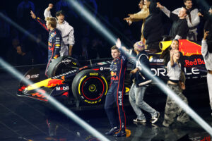 Max Verstappen, Liam Lawson & performers