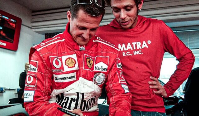 Valentino Rossi, Ferrari F1 testlerindeki Michael Schumacher anısını paylaştı