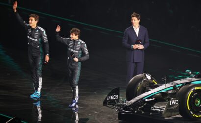 Toto Wolff, Kimi Antonelli, George Russell, Mercedes