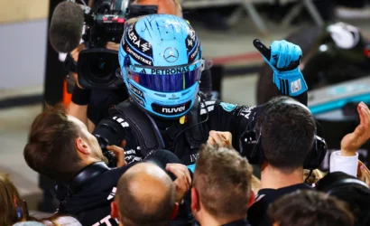 George Russell, Mercedes F1, 2025 Bahreyn GP podyum