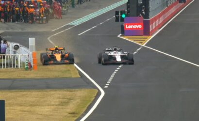 Lando Norris, Max Verstappen, 2025 Formula 1 Japonya GP pit çıkışı