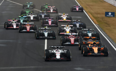 Lando Norris, Oscar Piastri & Max Verstappen, start