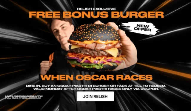 Avustralyalı Fast Food Zinciri, Oscar Piastri’nin Zorlu F1 Performansı Nedeniyle Promosyon Anlaşmasını Güncelledi