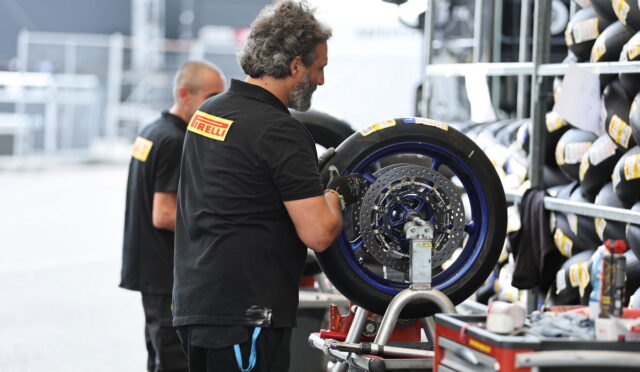 Pirelli tyre fitter Czech WorldSBK 18 July 2024