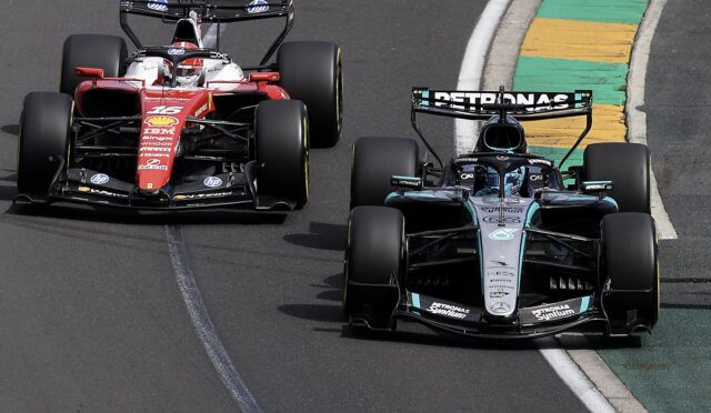 George Russell, Charles Leclerc, Mercedes, Ferrari