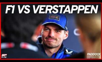 Thumbnail with a smiling man in a blue cap, overlaid by bold 'F1 VS VERSTAPPEN' text across the top.