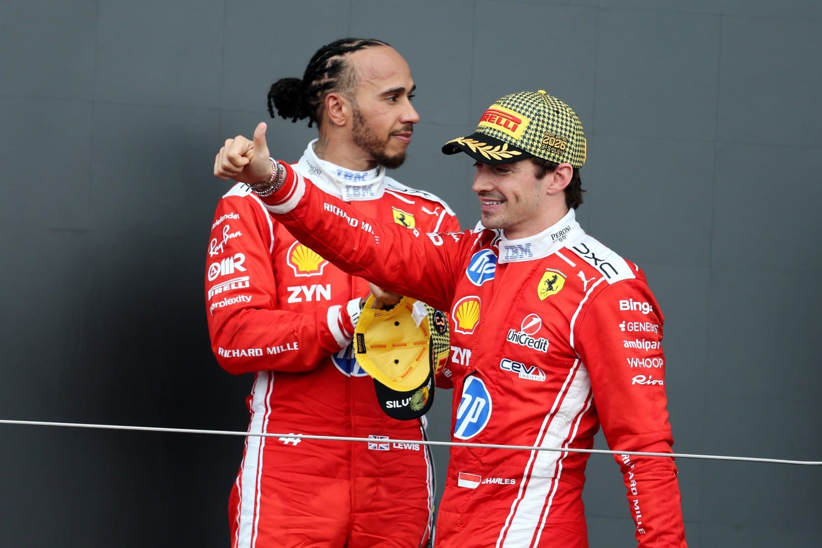 Lewis Hamilton ve Charles Leclerc, Ferrari, F1