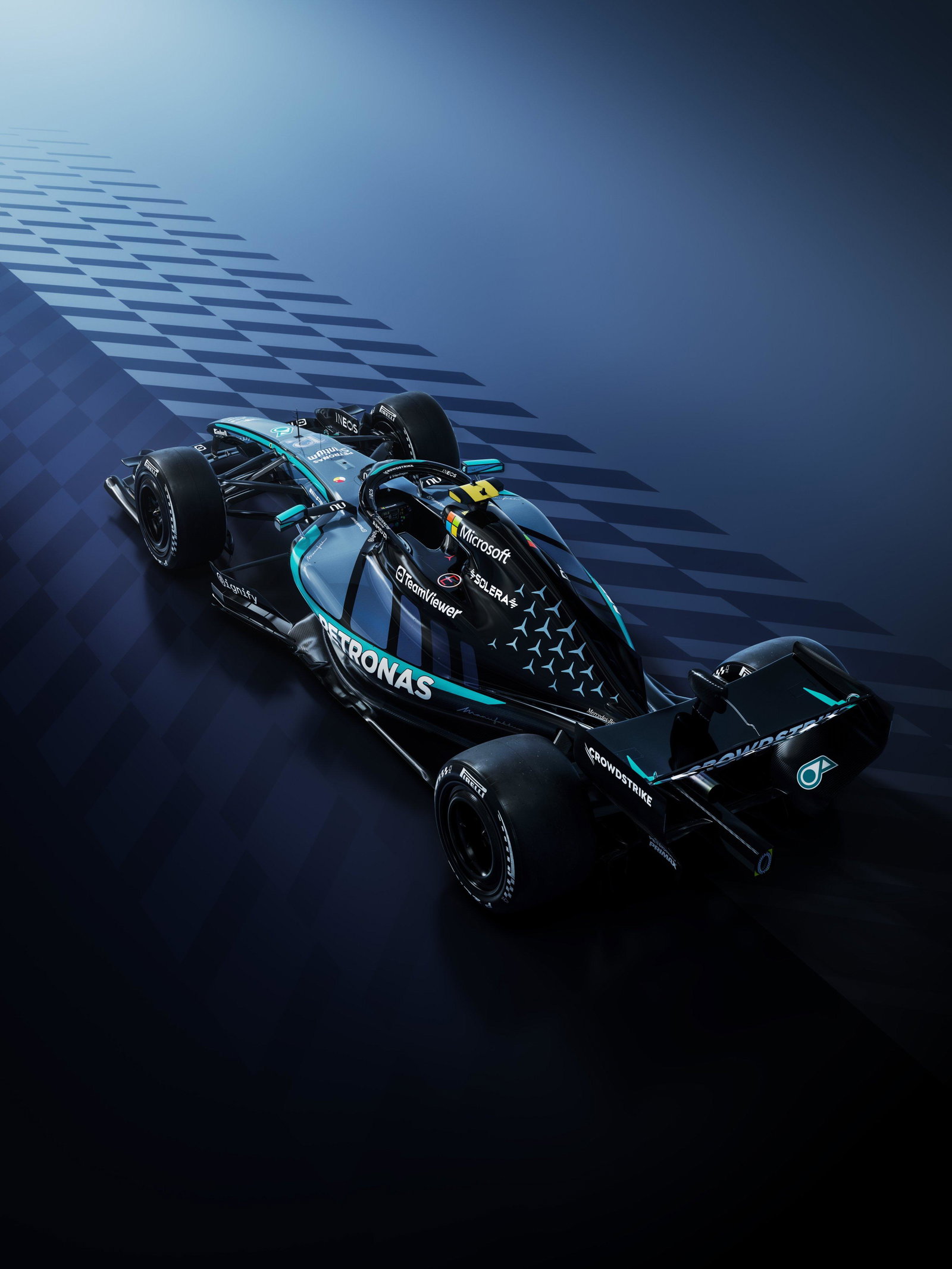 Mercedes ABD GP özel mavi boyama 1